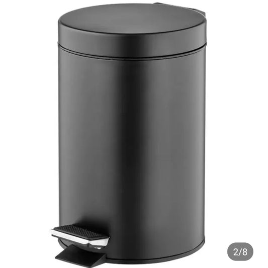 Black Round Foot Pedal Bin